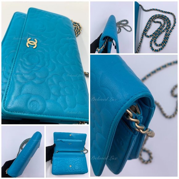 Authentic CHANEL Lambskin Camelia Wallet-on-the-chain WOC Crossbody Flap Bag - Picture 12 of 17